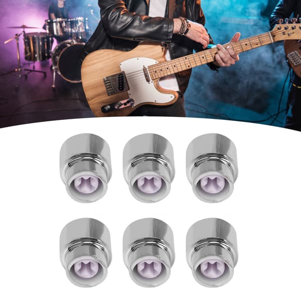 6 st gitarrfatbrytarspets 5-vägs rund retro plast silver elgitarr pickup brytarknopp