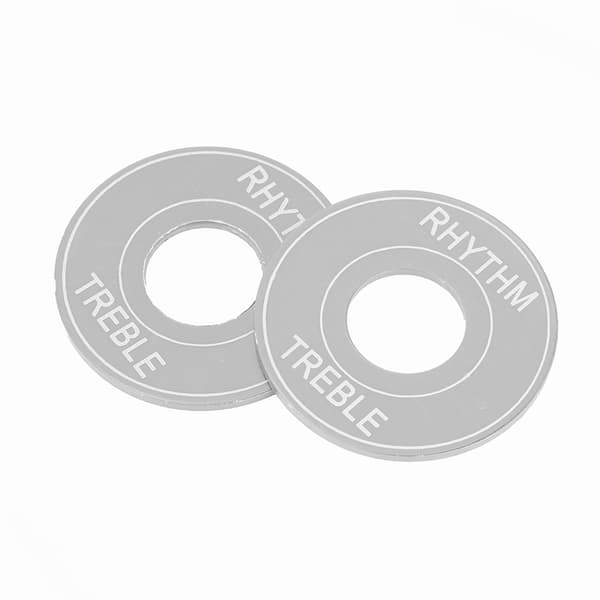 Vippströmbrytarplatta i aluminium Rhythm Treble Washer Ring för LP EPI elgitarr (silver)