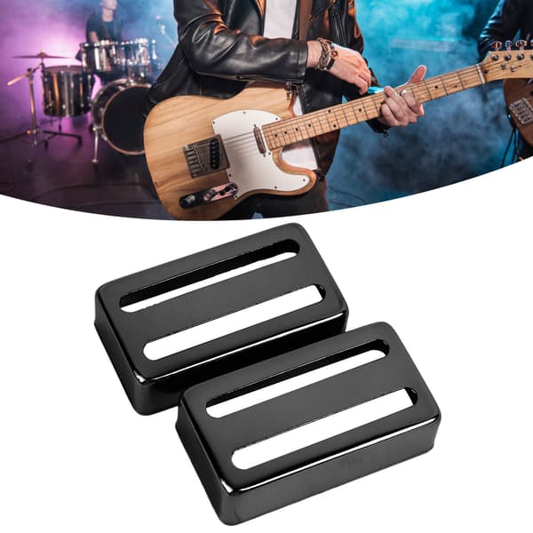 2 stk. sorte messing elektrisk guitar pickup-dækselsæt, kølende ridsefast rustfrit erstatning til guitarhardware