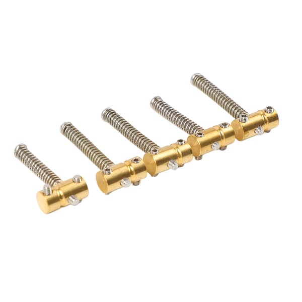 5-pack retro basgitarrstallar, mässingskompenserade för förbättrad resonans, passar standard basgitarrhårdvara
