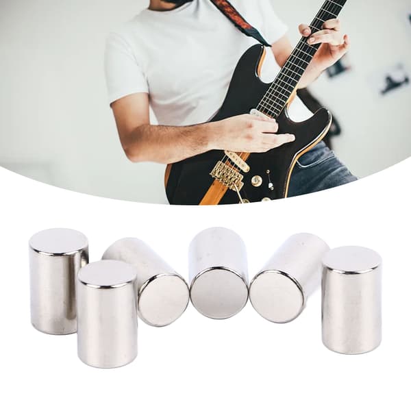6 st elgitarr pickup polepieces, metallstavar för reparation av basgitarrhårdvara