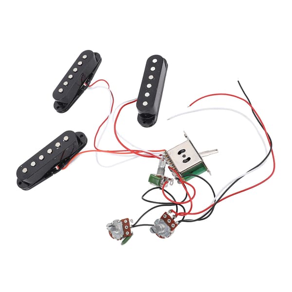 Elektrisk Guitar Single Coil Pickup Sort Kobbertråd Justerbar til ST Panel