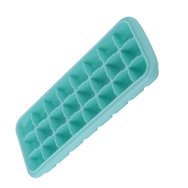 24-facks minikuber silikonisform med plastlock för hemköket grön 1-pack
