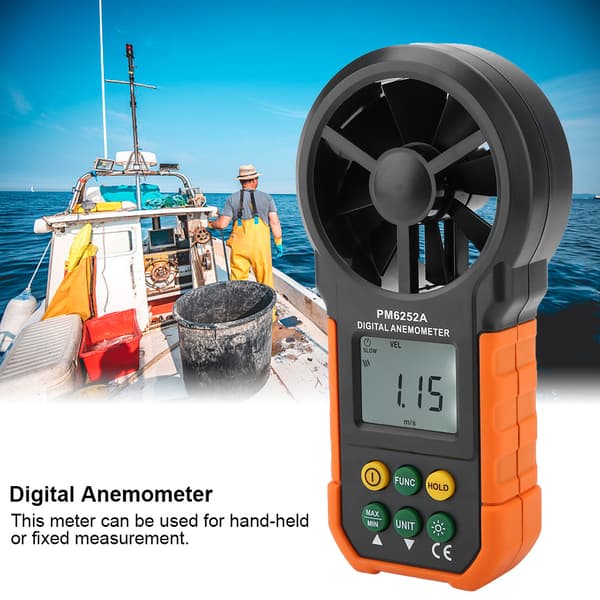 PEAKMETER PM6252A Digital Vindhastighedsmåler Luftvolumenmåler Anemometer
