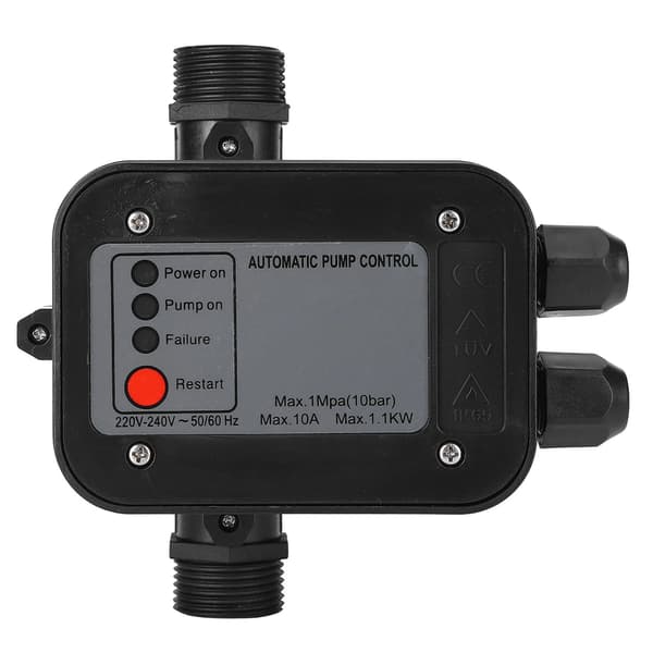 220V Sort Selvansugende Vandpumpe Trykafbryder Automatisk Trykregulator