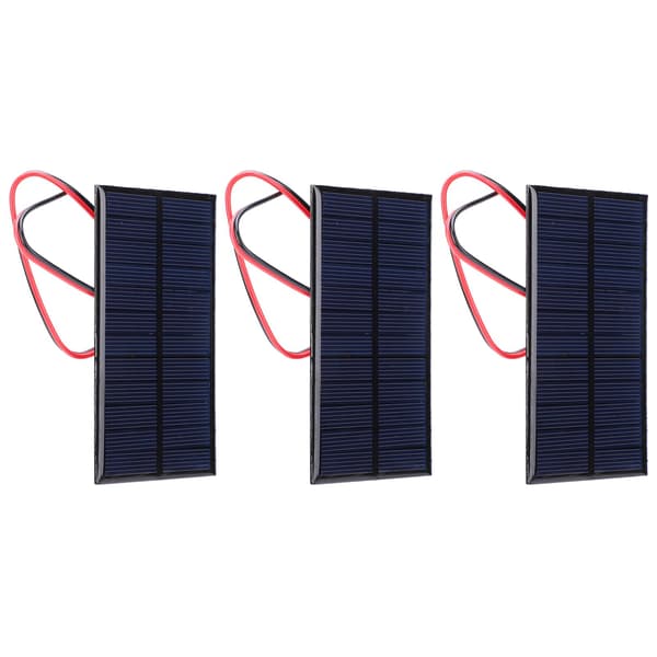 3 stk. DC 6V 1W solpanelcelle strømmodul polykrystallinsk solpanel med 30 cm kabel
