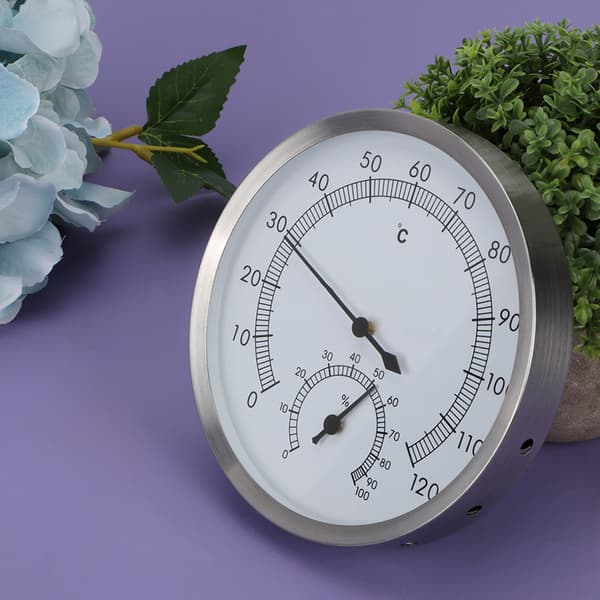2-i-1 Rustfrit Stål Dampbad Sauna Rum Termometer Hygrometer Termo Hygrometer Indendørs