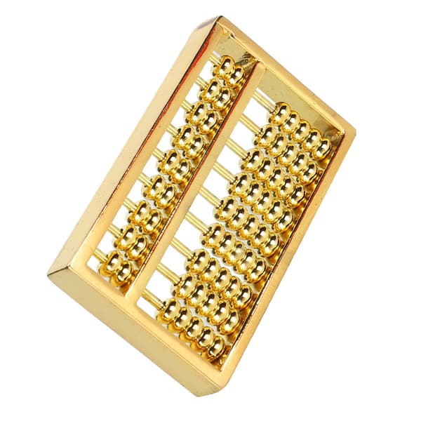 Mini Messing Abacus 9 Stænger Kinesisk Tællelommeregner til Børn Voksne Samlerobjekt 1,5 tommer