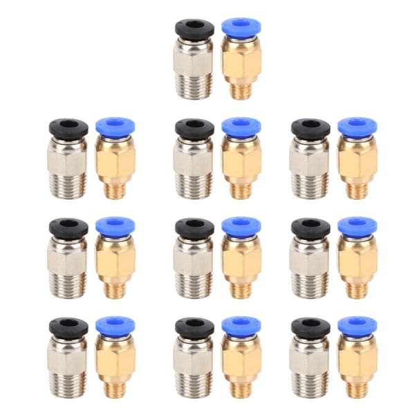 20 stk. lige pneumatisk fitting Push Connect til Bowden Ex 3D-printere PC4-M10/PC4-M6