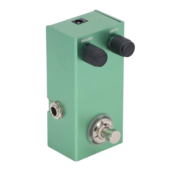 Vibrato gitarr effektpedal aluminiumlegering miniroterande kontroll elektrisk gitarr pedalbräda 9V DC