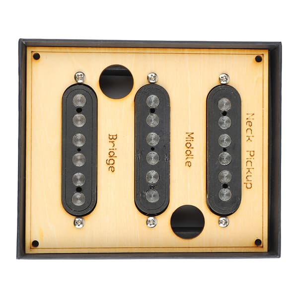 Gitarrpickup-set Svart Brusfri 6 Ljudhål Elgitarr Single Coil Pickup-set