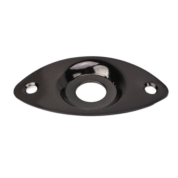 Guitar Oval Jack Plate Robust Dekorativ Elektrisk Guitar Output Socket Jack Plate Erstatning Sort