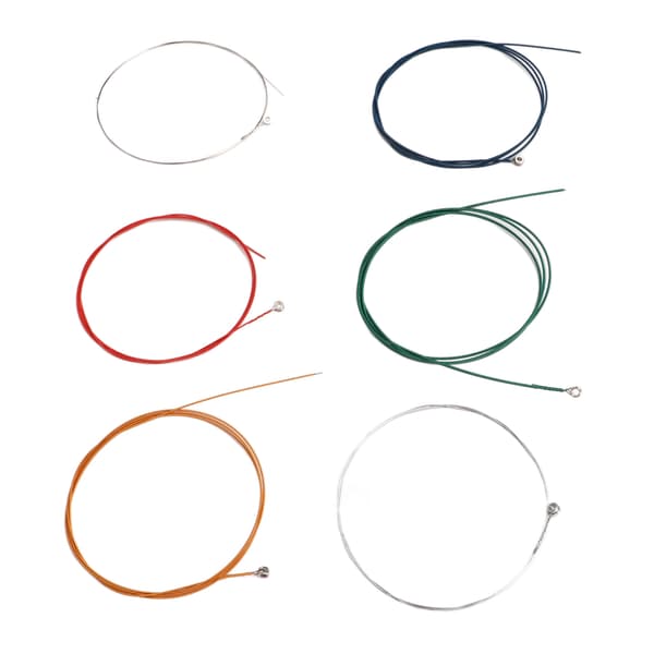 6-pack akustiska gitarrsträngar, kopparlegering, rostfria, lätta att spela, blandade färger, Pro Kit