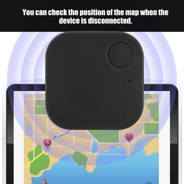Bluetooth Tracker Nøglefinder til Børn Kæledyr Anti-tabt GPS Locator Enhed Sort