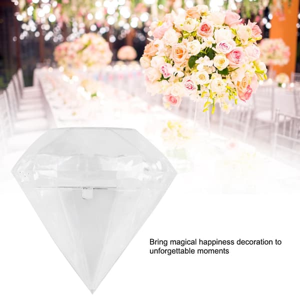 12 st Bröllopsfest Hem Diamantformade Transparenta Plast Lyckogodisaskar