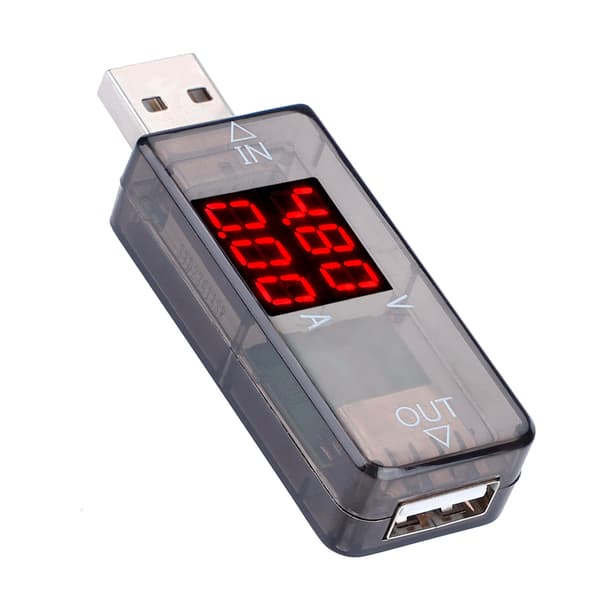 USB Farve LCD Voltmeter Amperemeter Strømmåler Multimeter Oplader USB Tester (Sort)