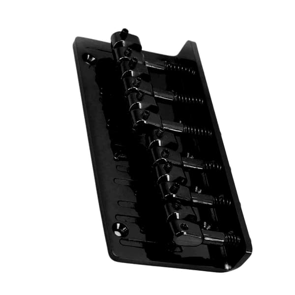 Sort zinklegering fast basguitarbro til 6-strenget elbas, reservedel til guitarøvelse, sort hardware