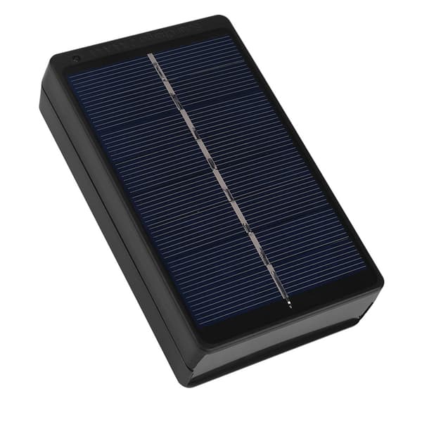 Bærbart 1W 4V solcellebatteriopladerkit med etui til AA- og AAA-genopladelige batterier, sort