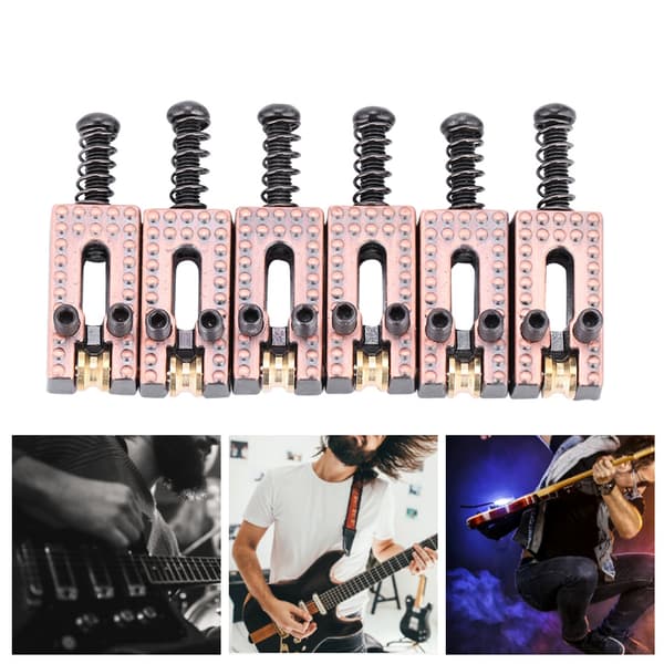 6 st gitarrsadlar med rullstall gitarrreparationsdelar (röd koppar)