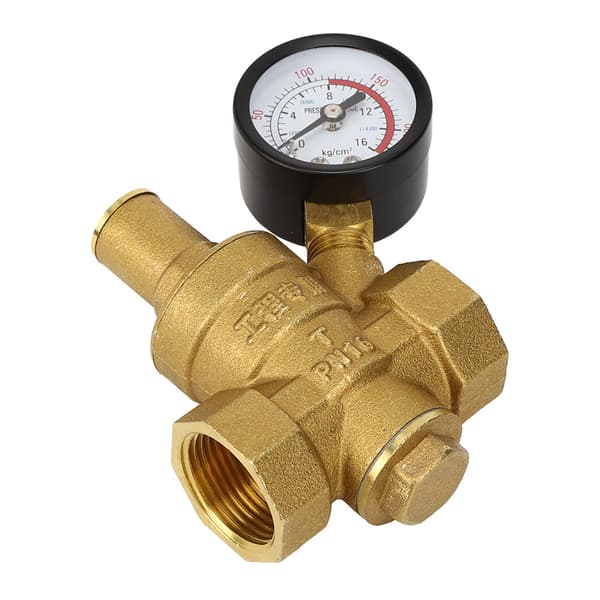 DN20 Justerbar Vattentrycksregulator i Mässing med Manometer