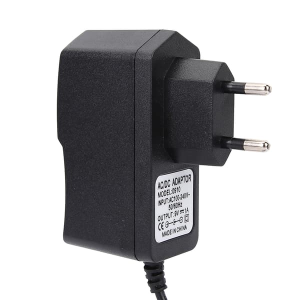 Universal 9V AC/DC-strömadapter för elektrisk gitarr, enkel effektpedal 100‑240V (EU-kontakt)