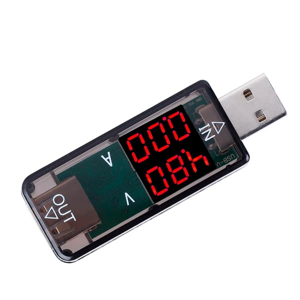 USB Farve LCD Voltmeter Amperemeter Strømmåler Multimeter Oplader USB Tester (Sort)