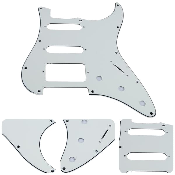 Elgitarr Scratchplate 11 Hål Spegelfinish för FD Gitarrtillbehör Vit