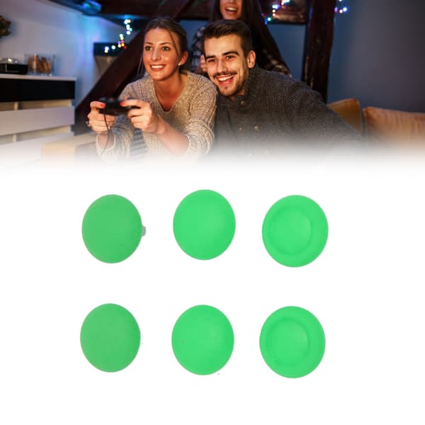 Grønne skridsikre tommelfingergreb 6-pak erstatnings-joystick-kapper til PS5 Elite Controller