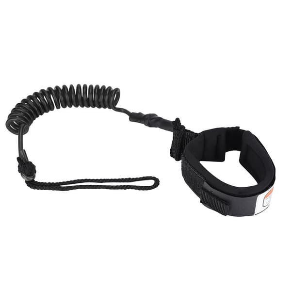 Stand Up Paddleboard Coiled Ankel Leash 5mm Sort Surf Sikkerhedsreb til Kajak Paddle Boarding