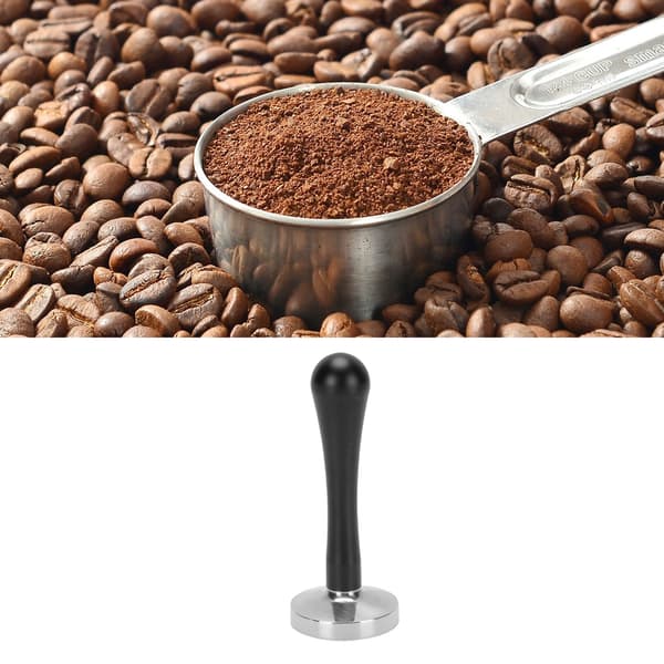 Kaffestamper i rustfrit stål med flad base til hjem og arbejdsplads