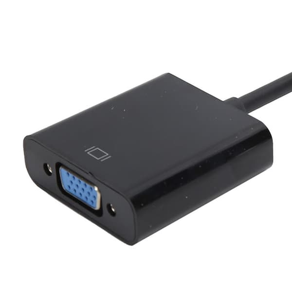 Mini DisplayPort til VGA-adapterkonverter, ABS-hus, sort, til ThinkPad bærbar computer og pc