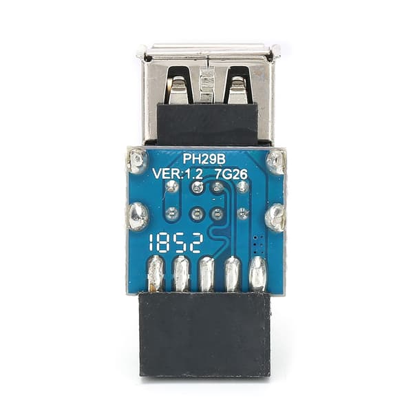 9-bens til dobbelt USB 2.0 Header Splitter Hub Adapter til PC-bundkort