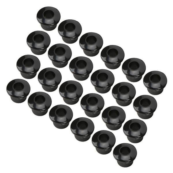 24 st plastgitarrsträngsknappsbussningar 10 mm högpresterande halvsluten design svarta gitarrtillbehör
