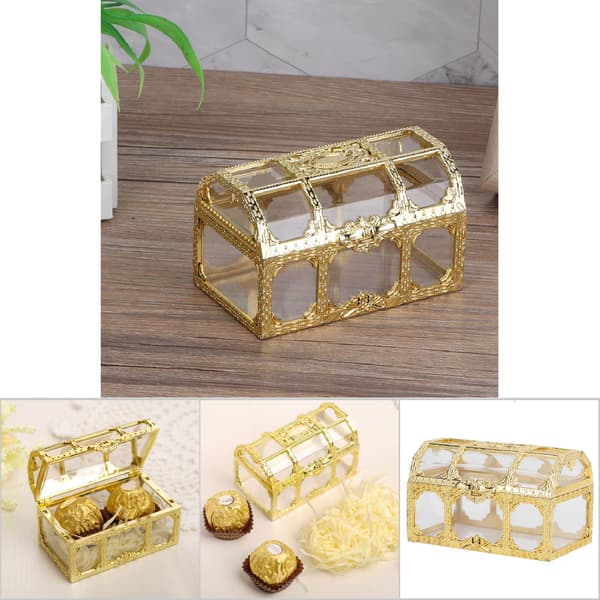 12 st bröllopsfavör socker chokladaskar bröllopsdekoration för bröllopsfödelsedag guld