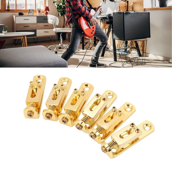 6-pack elgitarrstallar, delad stil, zinklegering, reservdelar, guld