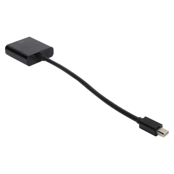 Mini DisplayPort til VGA-adapterkonverter, ABS-hus, sort, til ThinkPad bærbar computer og pc