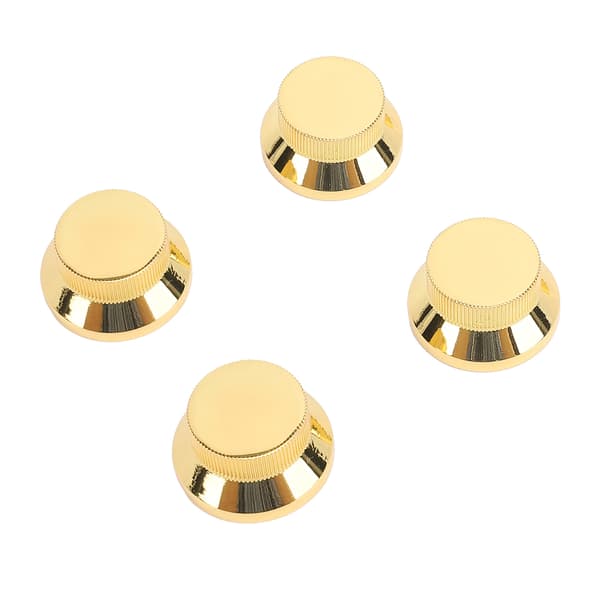 4-pack guldmetallgitarr elbas volym tonkontroll rattkapslar för 6 mm delad axelpotentiometer