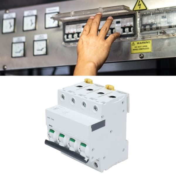 Dvärgbrytare MCB 4P Lågspänning DIN-skenmontering AC 400V 63A för Hemutrustning