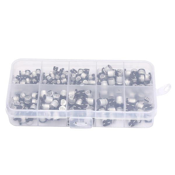 200 stk. 10-50V SMD Elektrolytkondensatorsæt 1uF 470uF E Cap Kondensator Sortiment