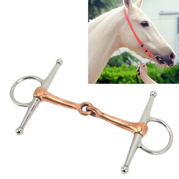Hest Full Cheek Snaffle Rustfrit Stål Ring Snaffle Bid til Udendørs Hestetilbehør 125mm