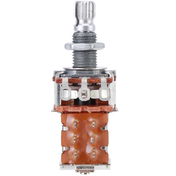 1 st metallgitarr tonkontroll potentiometer a500k 18mm axellängd silver för elgitarr bas push-pull coil tap