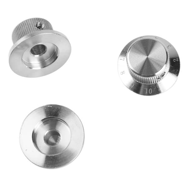 3 st silvermetallgitarrvolymkontrollrattar slät gradfri ersättning med hål