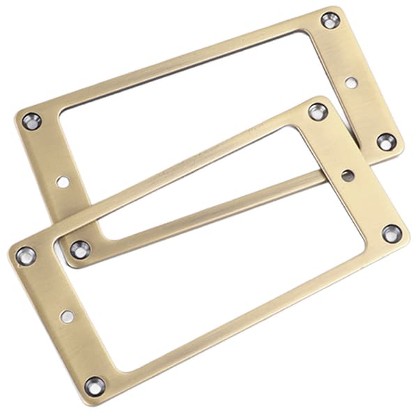 2-pack Humbucker Pickup Ram & Monteringsringar Set Zinklegering Elgitarr 2x2mm Brons Trim Gitarrtillbehör