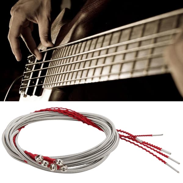 5 st stålbassträngar musikutrustning för nybörjargitarr