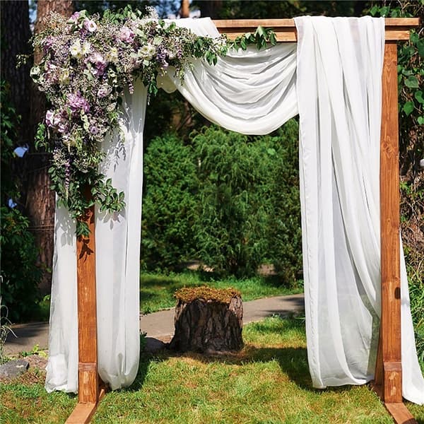 Bröllopsbåge Drapering Tyg Bröllopsbåge Draperier Skir Bakgrundsgardin för Bröllopsceremoni Fest Takdekor