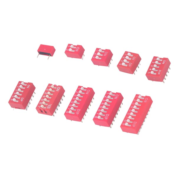 45 st Dip Switch Assorted Kit On Off Toggle 2.54mm Range 1 2 3 4 5 6 7 8 9P för kopplingsplattor