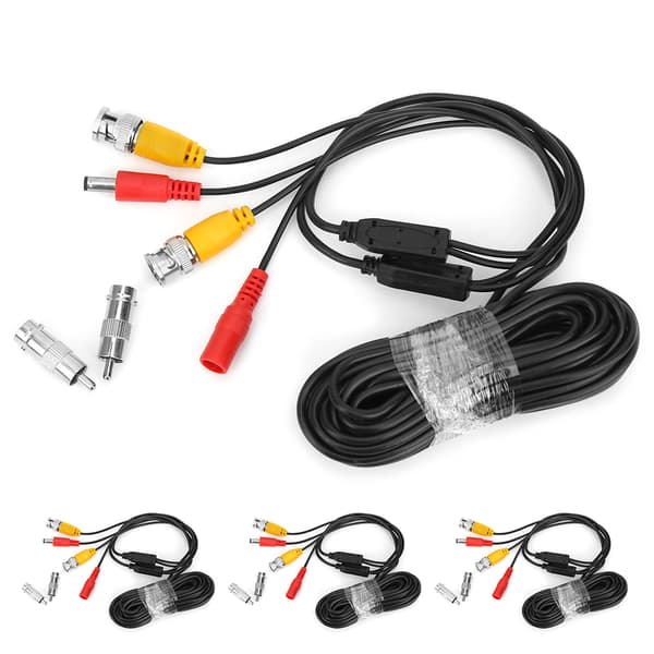 4-pack BNC Video Strömkablar 10m CCTV Övervakningssystem Kablar