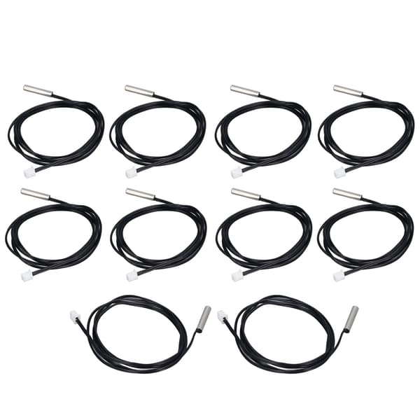 10 stk. termistorsensor NTC temperatursonde 5x25 mm cylindrisk hoved til måling 5K B3470