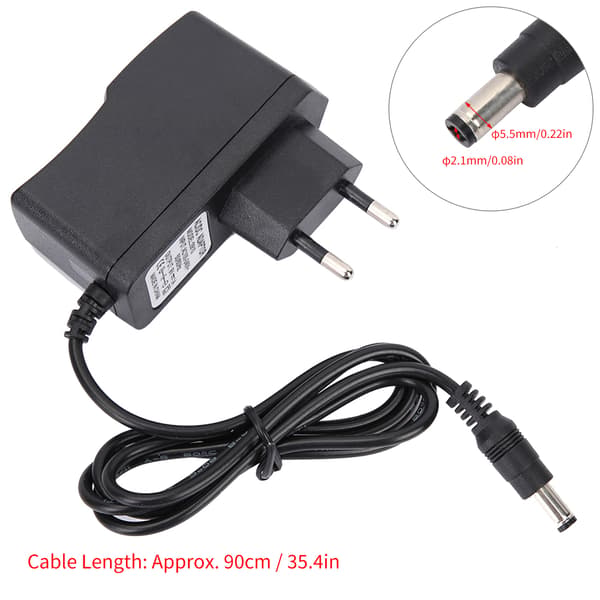 Universal 9V AC/DC-strömadapter för elektrisk gitarr, enkel effektpedal 100‑240V (EU-kontakt)