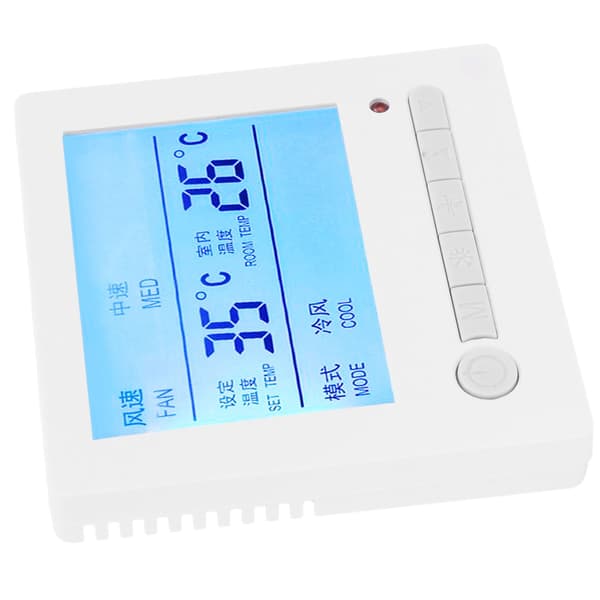 AC220V Smart LCD Termostat Fläktkonvektor Temperaturregulator HVAC Panelbrytare